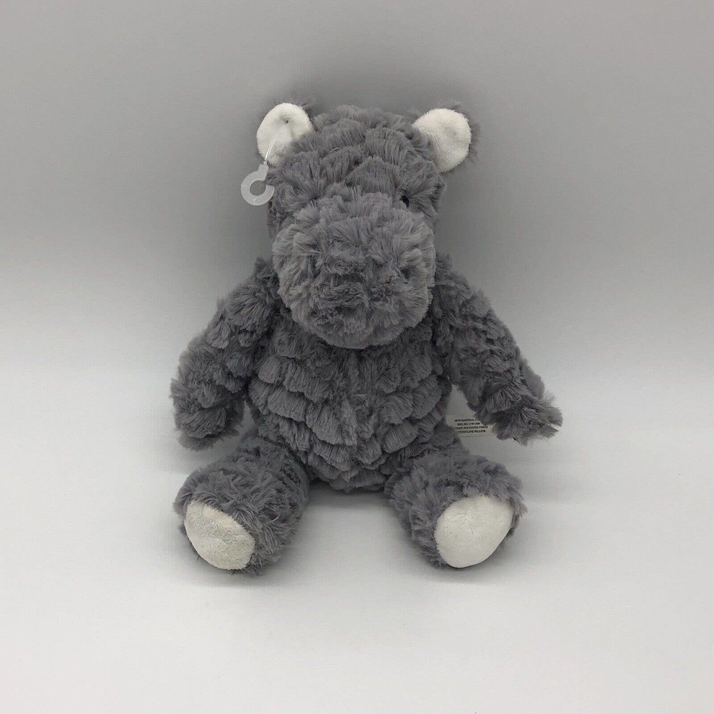 Carters Just One You Gray Shaggy Hippo Plush Stuffed Lovey Animal Baby Toy NWOT